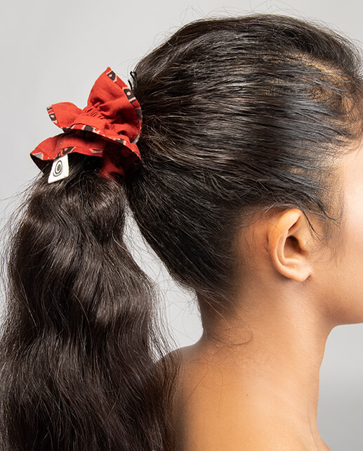 Shop Crimson Nubby Scrunchie Hair Ties